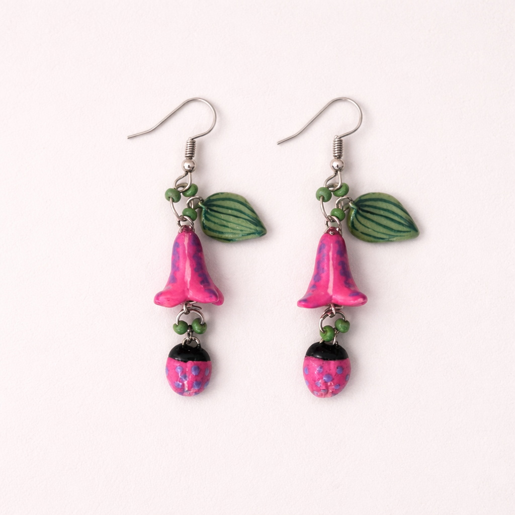 The Lady and Her Bug - Pink L