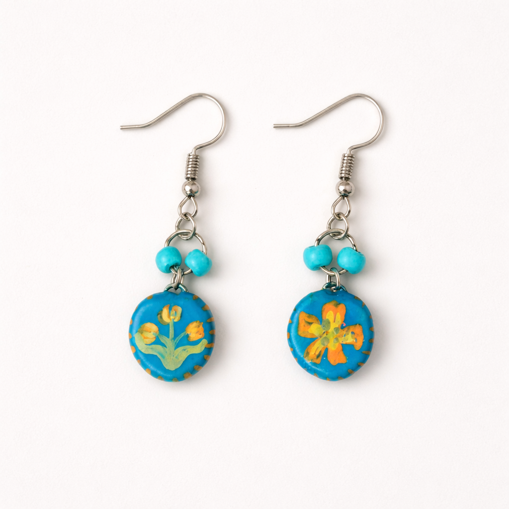 Cute as a Button - Happy blue